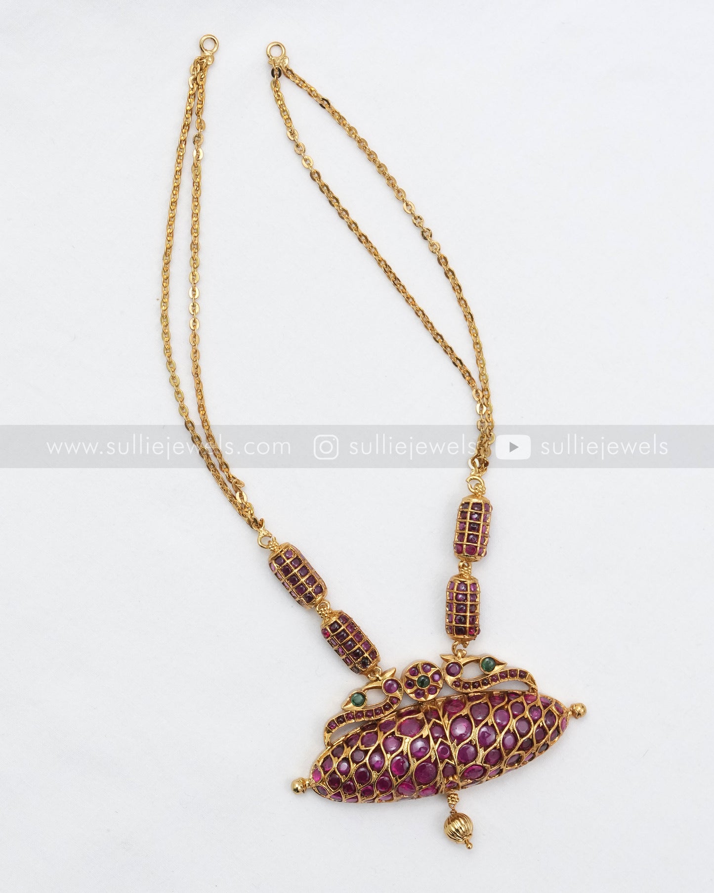 3588 - Kemp Drum Pendant Fusion Chain with Jhumka