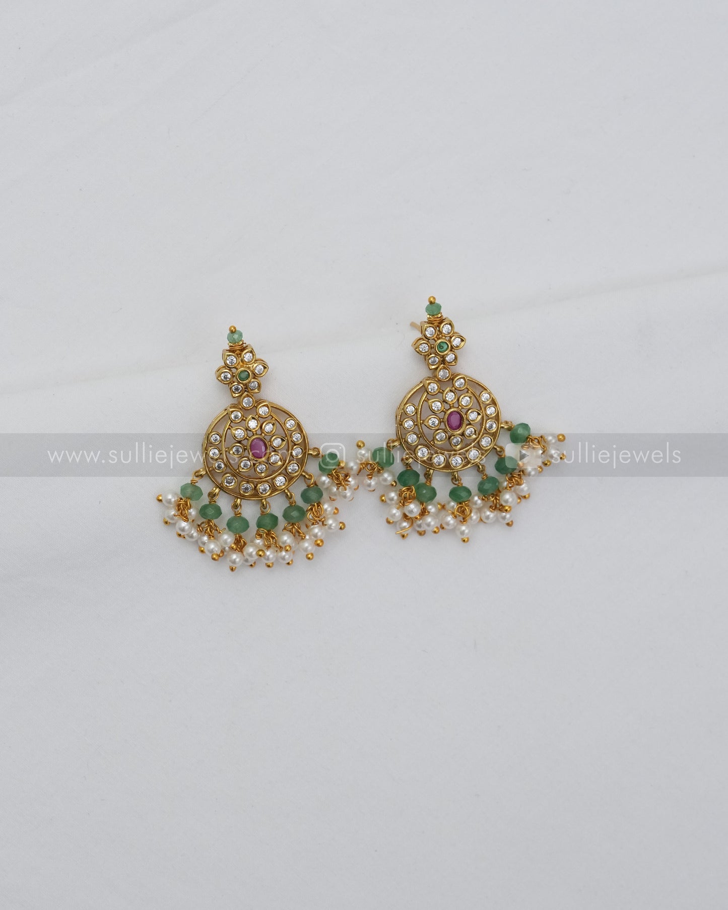 No Idol - Onyx Guttapusalu Long Chain / Haaram with Earring