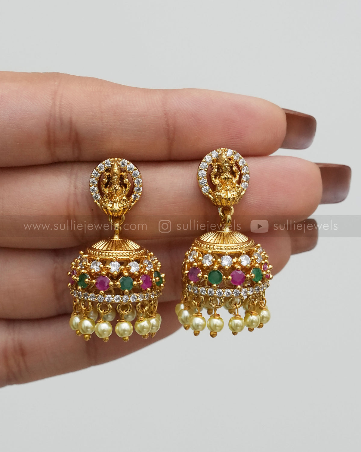 Lakshmi Diamond Pink Stone Layered Combo