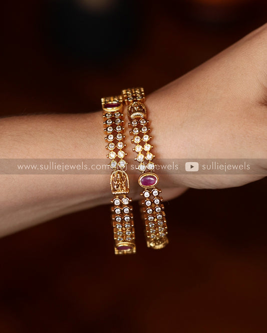 Lakshmi Ruby Stone Bangle - Set of 2
