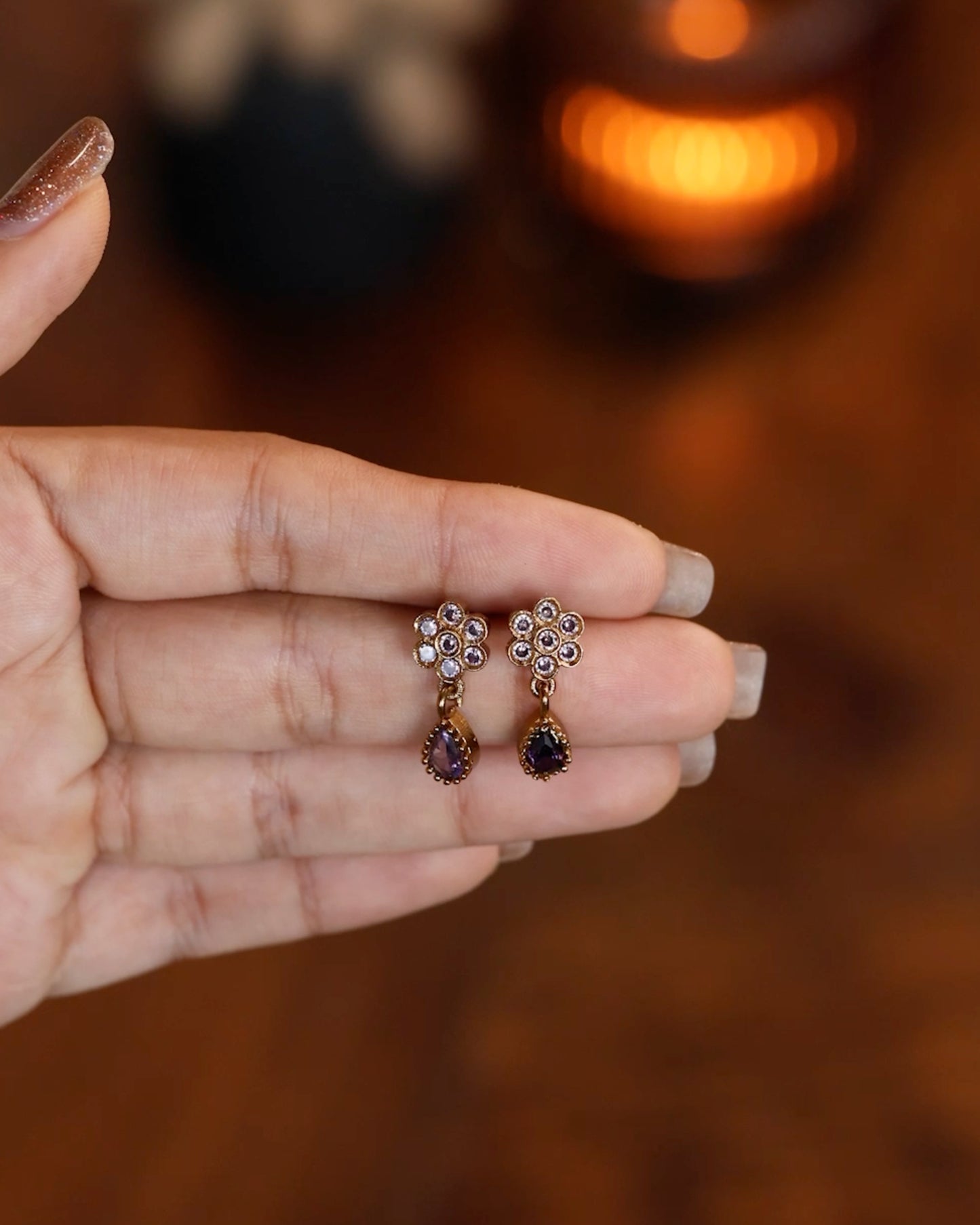 Stone Minimal Mangalsutra with Earring