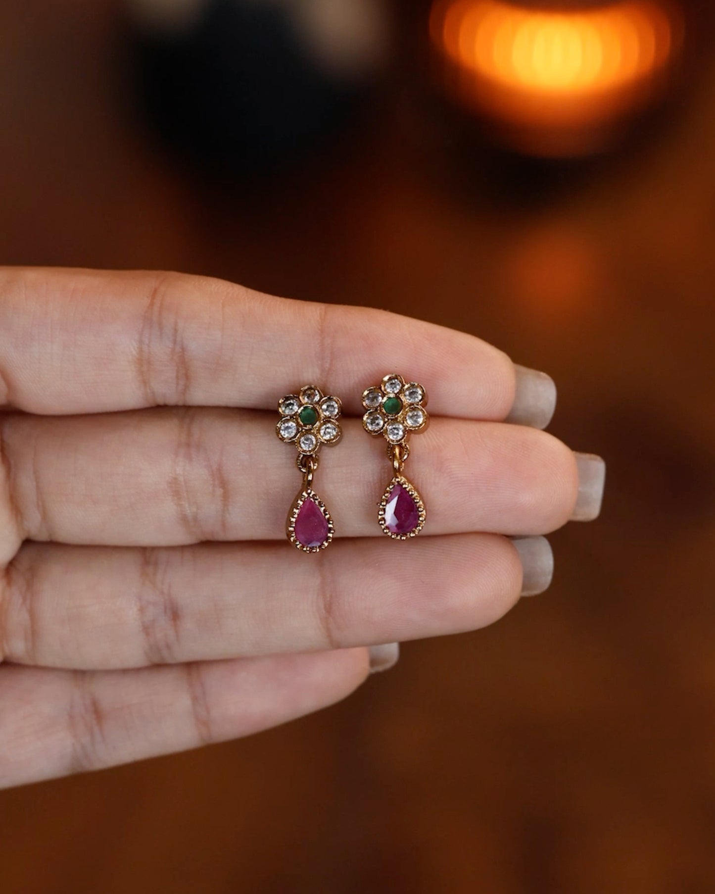 Stone Minimal Mangalsutra with Earring