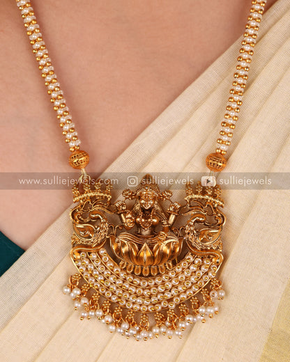 Lakshmi Gold Pearl Pendant Set – sulliejewels - Main Image