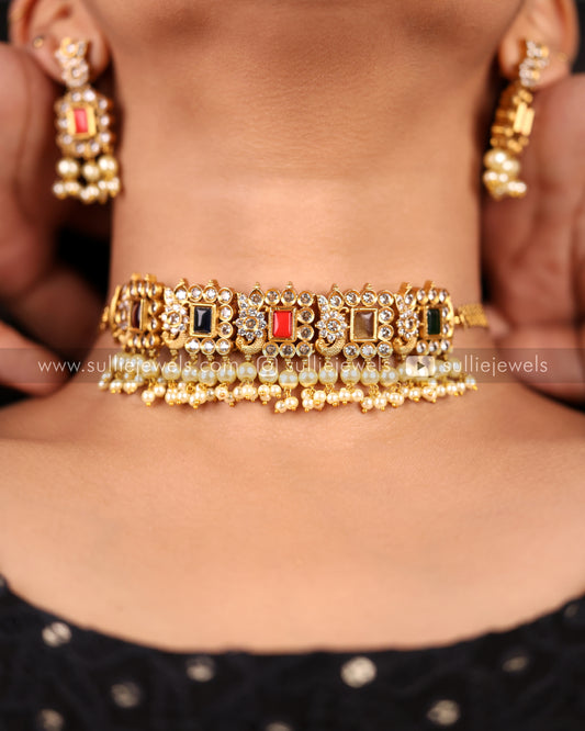 Multicolour Stone Choker Set