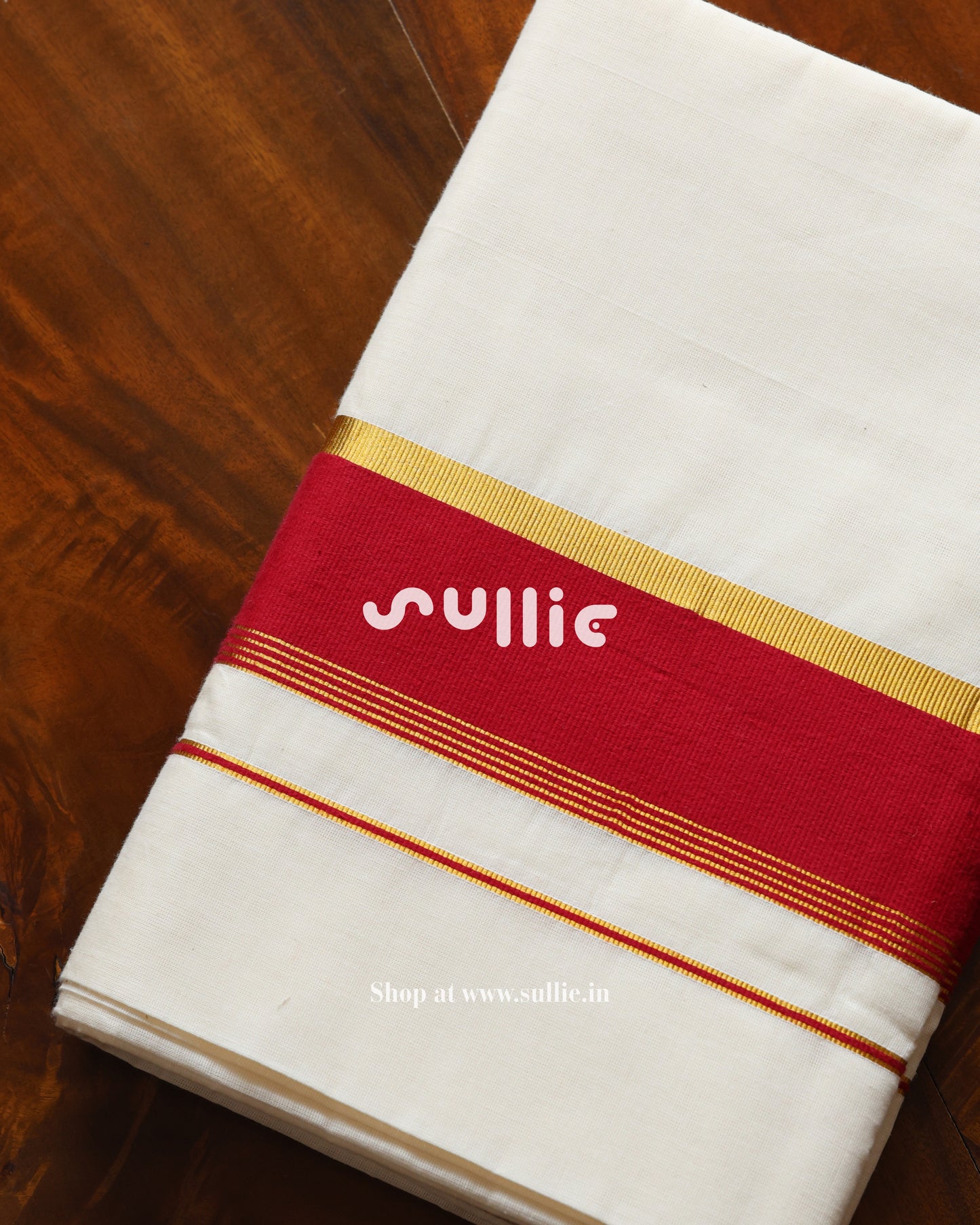 Kerala Kasavu Cotton Saree with Contrast Border | Onam Saree | Pink - Brown - Green - Red
