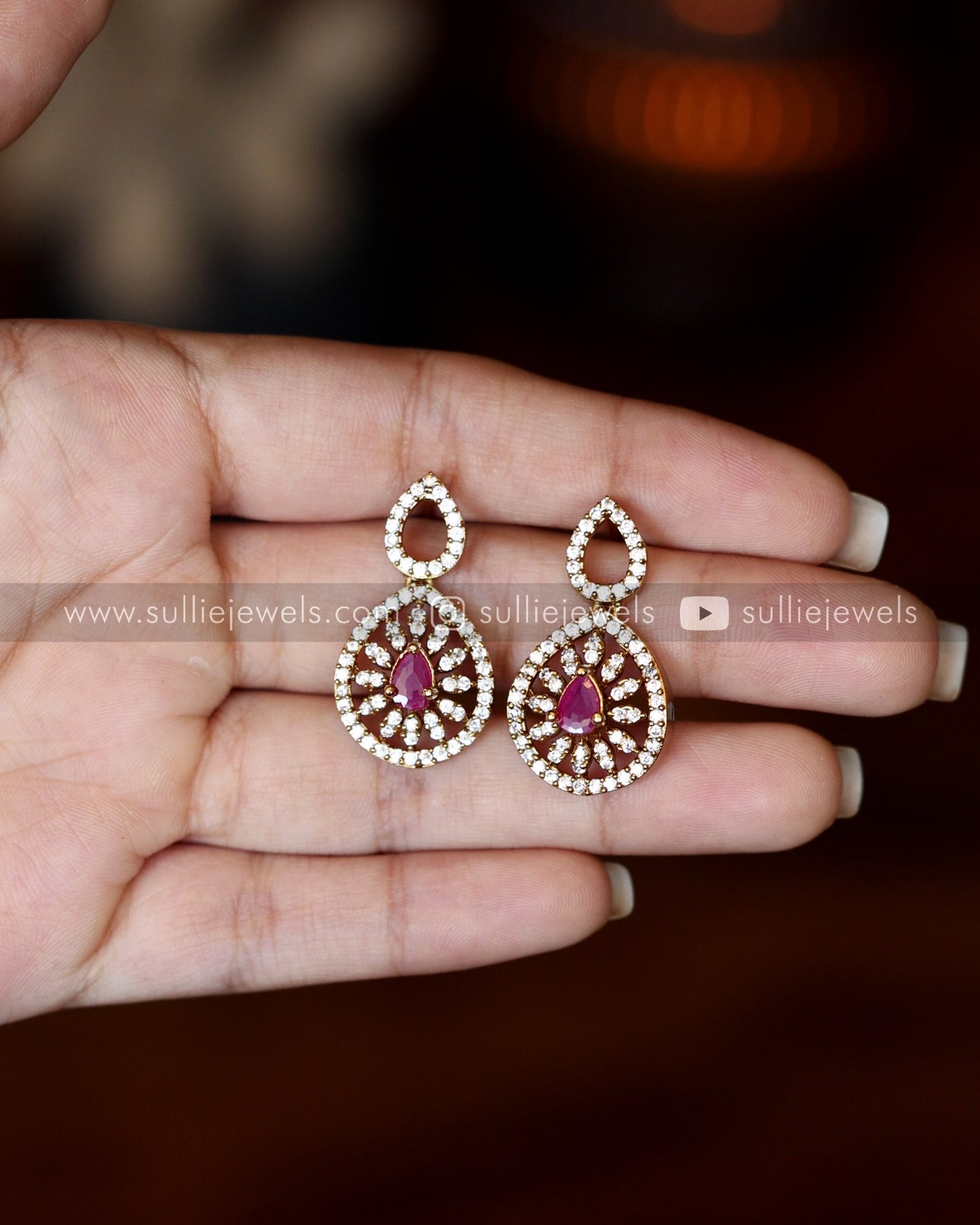 Double Layer AD Necklace with Earrings