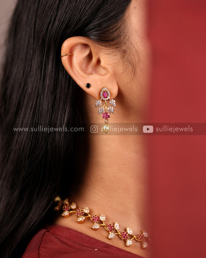 Floral Leaf AD Necklace Set