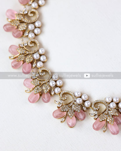 Premium Stone Necklace with Earring