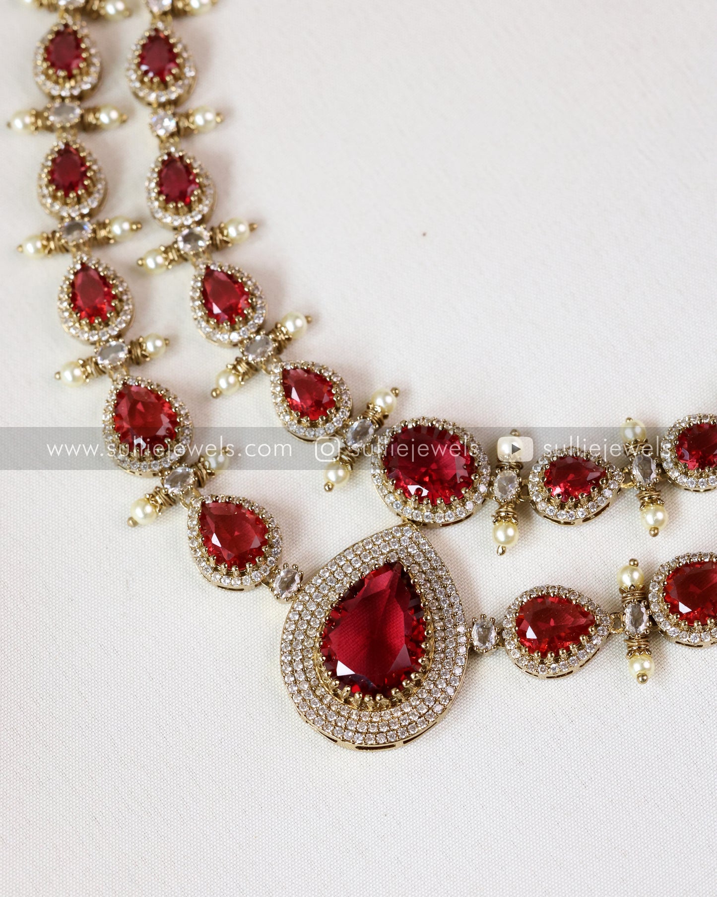Double Layer Premium Stone Necklace with Earring