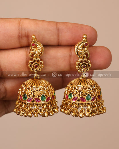 Lakshmi Premium Antique Bridal Necklace with Jhumka