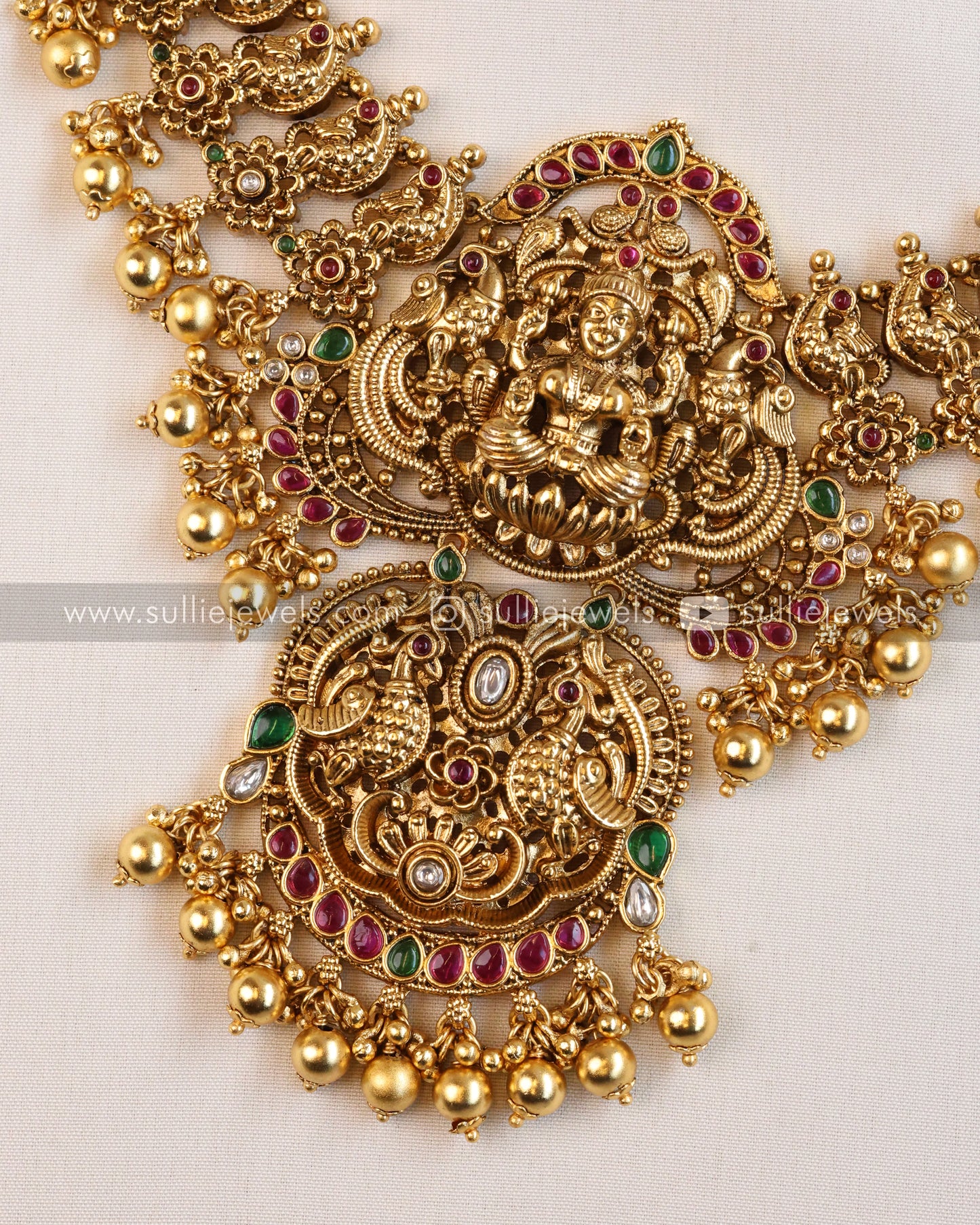 Lakshmi Premium Antique Bridal Necklace with Jhumka