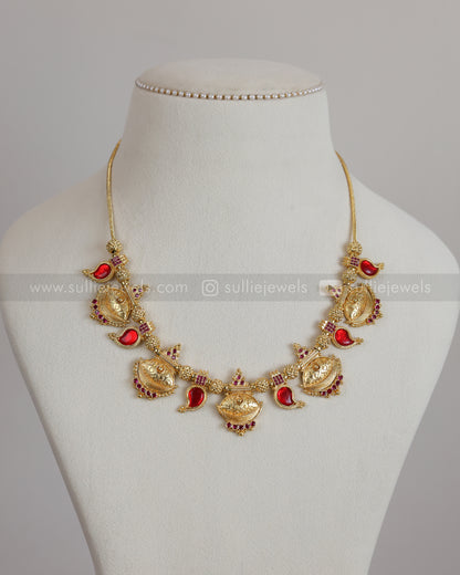 3890 - Gold Ruby Mid Length Mangamaala