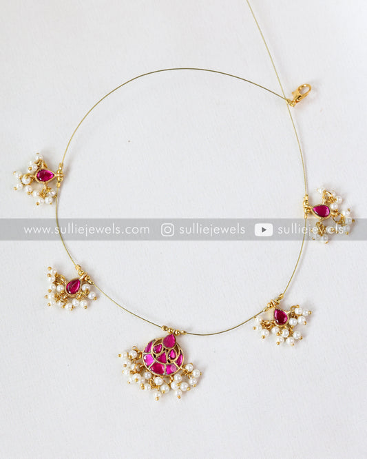 Kemp Minimal Pink Stone String Chain