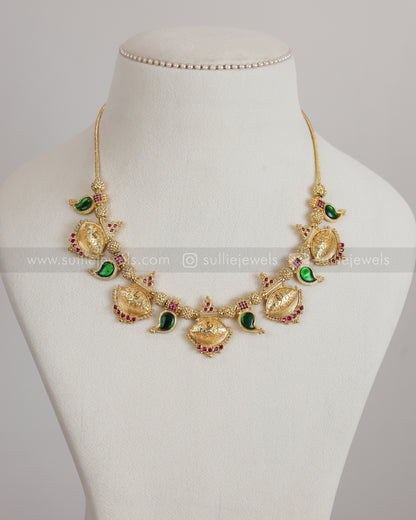 3891 - Gold Green Mid Length Mangamaala