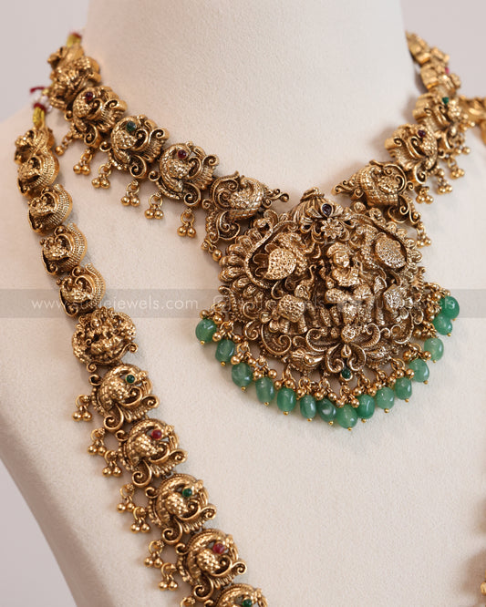 Lakshmi Peacock Mint Beads Bridal Combo ( 3 piece )
