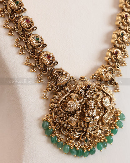 Lakshmi Peacock Mint Beads Bridal Combo ( 3 piece )