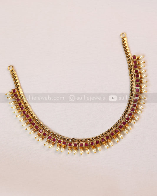 Sullie Basic - Ruby Pearl Necklace with Stud