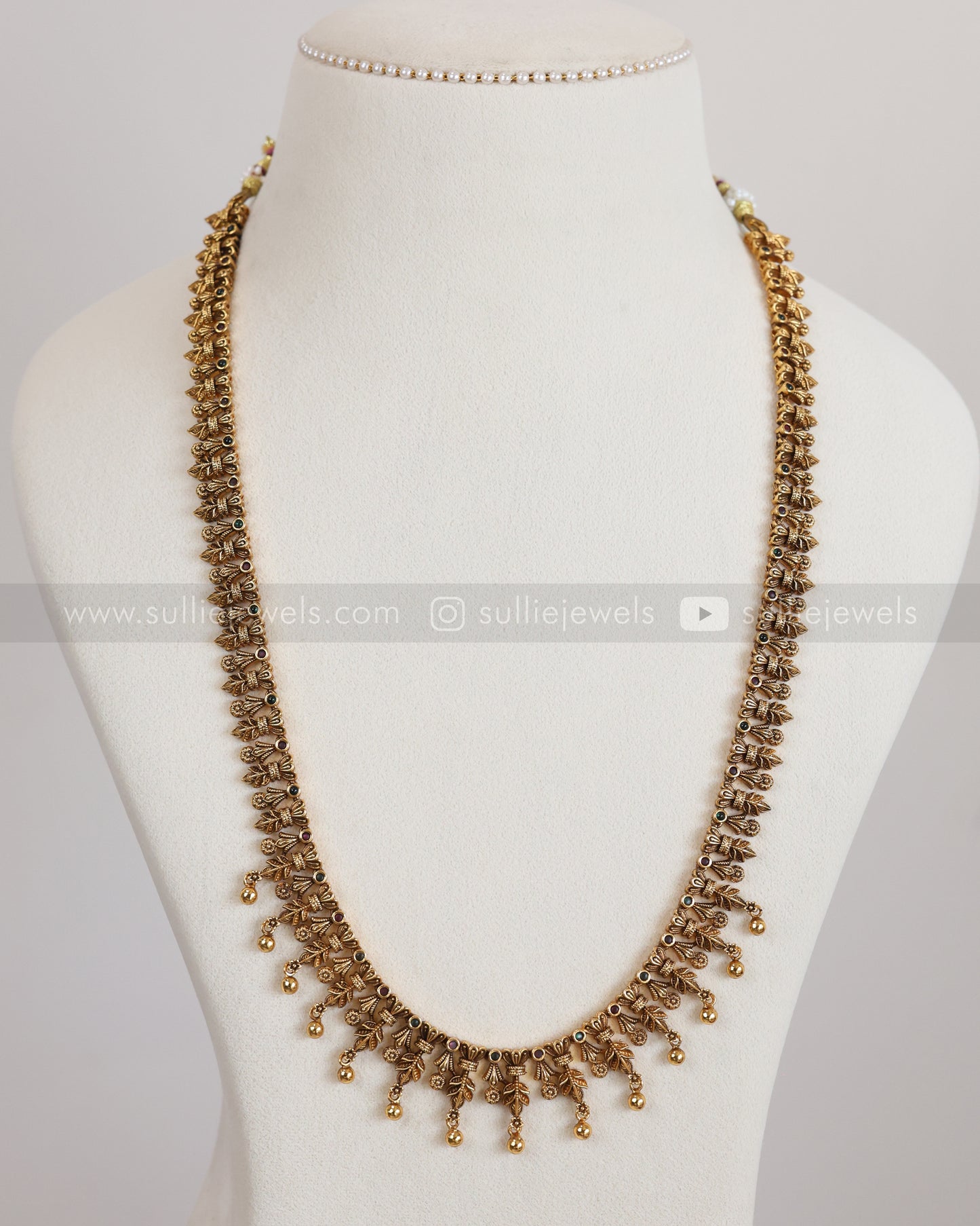 7214 - No Idol Leaf Design Minimal Long Chain with Stud