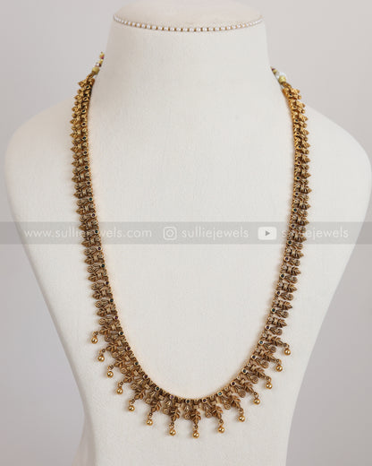 7214 - No Idol Leaf Design Minimal Long Chain with Stud