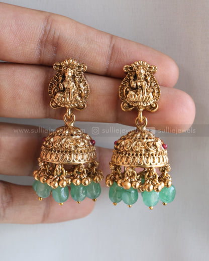 Lakshmi Peacock Mint Beads Bridal Combo ( 3 piece )