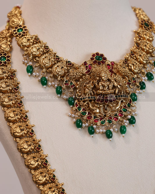 Sullie Basic - Peacock Green Beads Goddess Bridal Combo ( 3 piece )