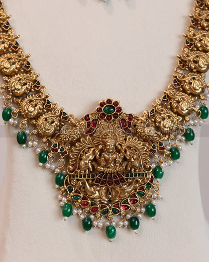 Sullie Basic - Peacock Green Beads Goddess Bridal Combo ( 3 piece )