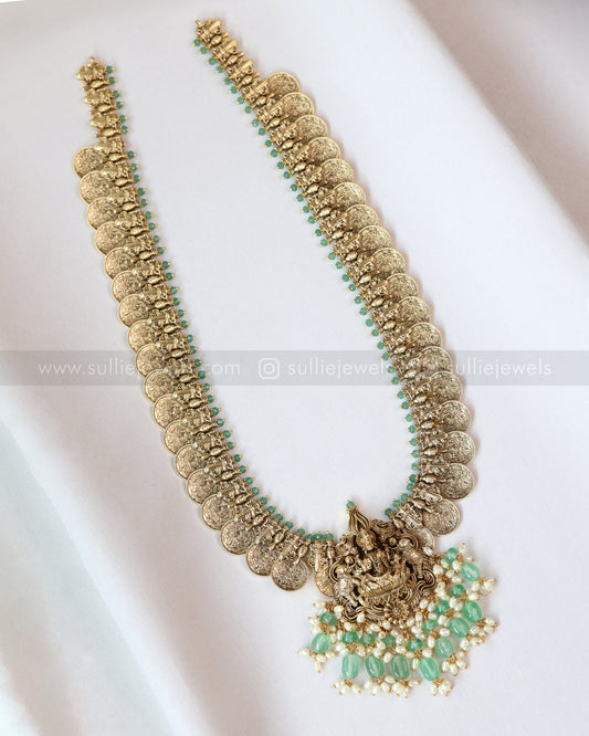 7147 - Goddess Premium Coin Longchain with Earrings - Mint Beads