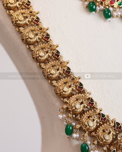 Sullie Basic - Peacock Green Beads Goddess Bridal Combo ( 3 piece )
