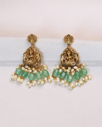 7147 - Goddess Premium Coin Longchain with Earrings - Mint Beads