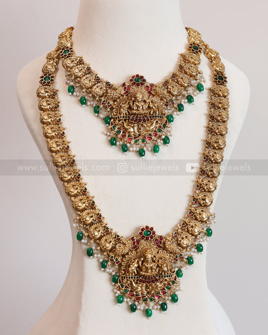 Sullie Basic - Peacock Green Beads Goddess Bridal Combo ( 3 piece )