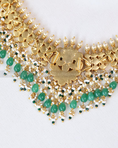3705 - Jadau Kundan Premium Necklace with Strawberry Beads