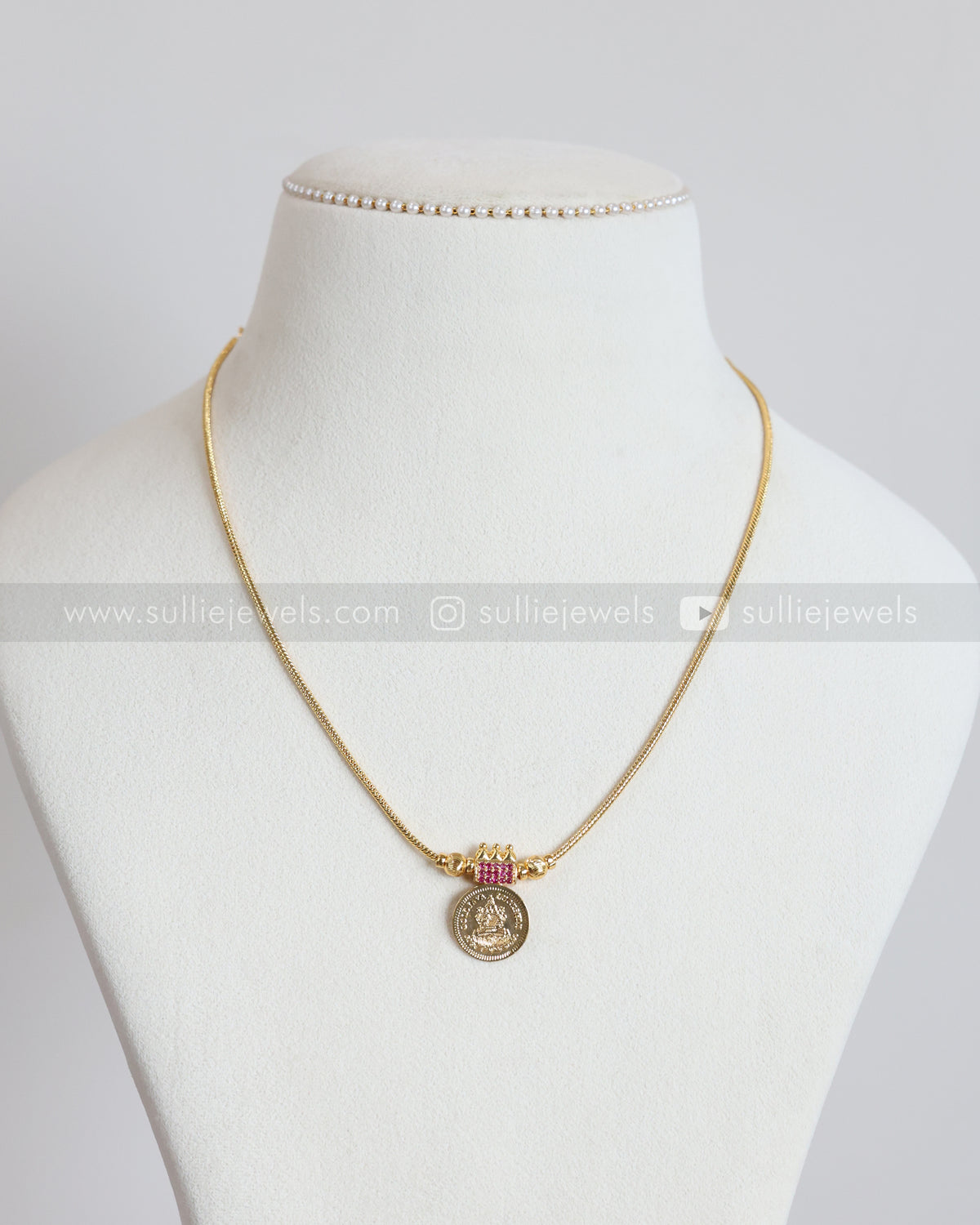 3931 - Gold Plated Mangalsutra Single Coin Pendant Chain