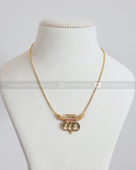 3933 - Gold Plated Mangalsutra Coin Pendant Chain