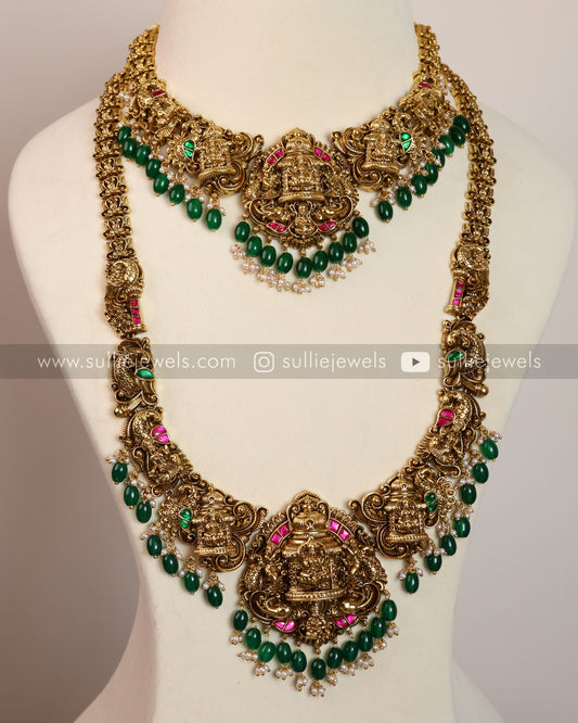 Premium Goddess Bridal Combo - Green Beads ( 3 piece )