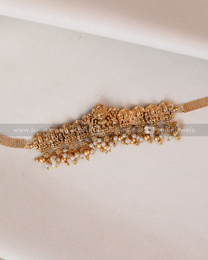 Sullie Basic - Goddess Pearl Gold Choker with Jhumka
