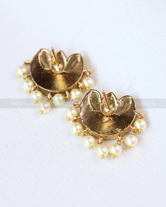 E1219 - Premium Jadau Lotus Kemp Stud - Multicolour