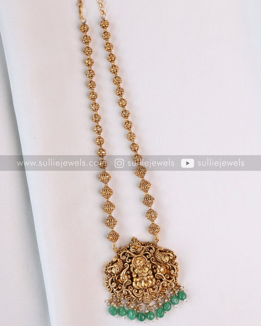 Sullie Basic -  Heavy Goddess Mint Beads Pendant with Jhumka