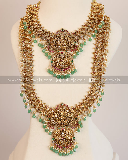 Lakshmi Premium Antique Bridal Mint Beads Combo ( 3 piece )