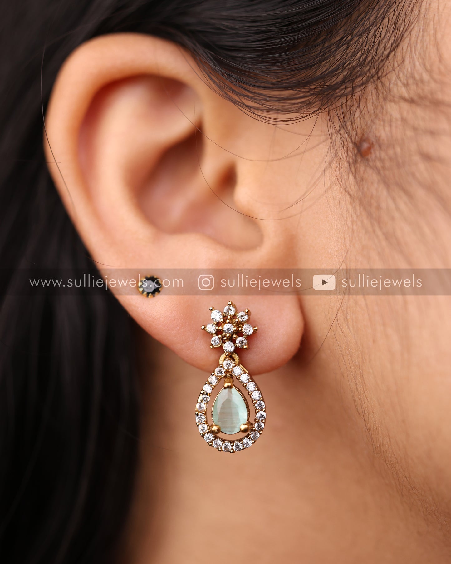 Raindrop Stone Necklace Set - 4 colours
