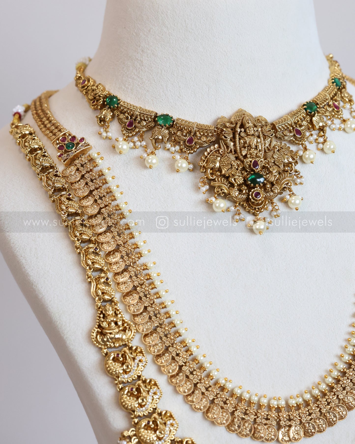 Designer Lakshmi Gold Coin Premium Bridal Combo ( 5 piece )