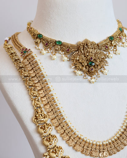 Designer Lakshmi Gold Coin Premium Bridal Combo ( 5 piece )