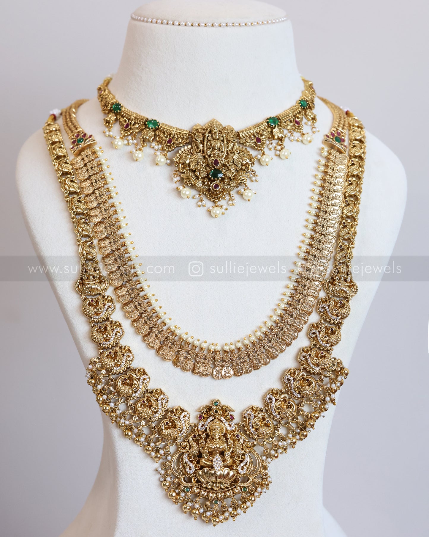 Designer Lakshmi Gold Coin Premium Bridal Combo ( 5 piece )