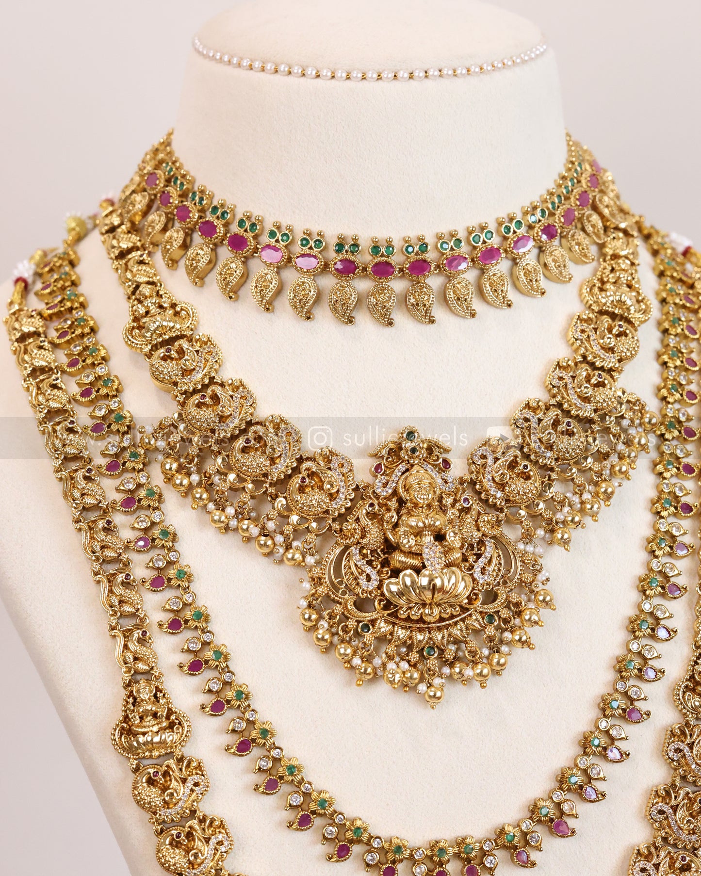 Premium Lakshmi AD Mango Bridal Combo ( 6 piece )