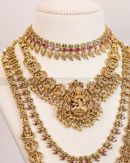 Premium Lakshmi AD Mango Bridal Combo ( 6 piece )