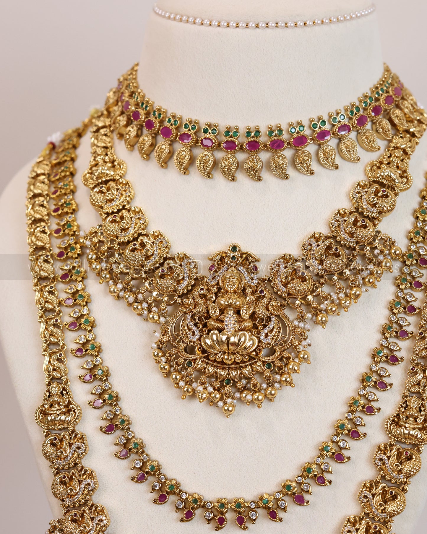 Premium Lakshmi AD Mango Bridal Combo ( 6 piece )