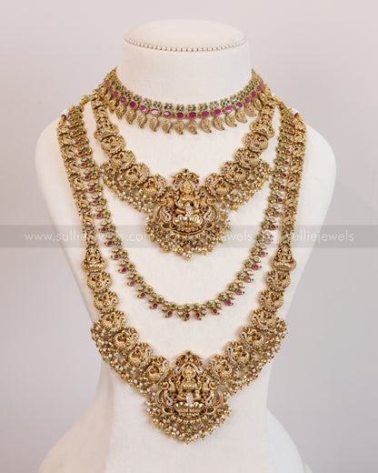 Premium Lakshmi AD Mango Bridal Combo ( 6 piece )