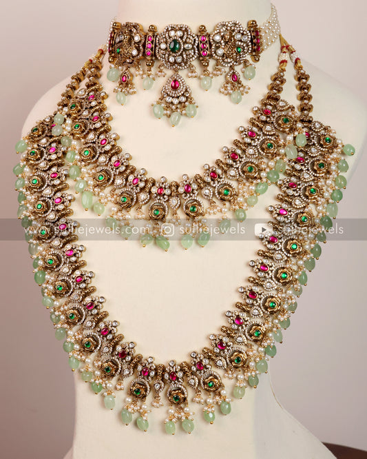 Jadau Kemp Victorian Bridal Combo Set ( 5 piece )