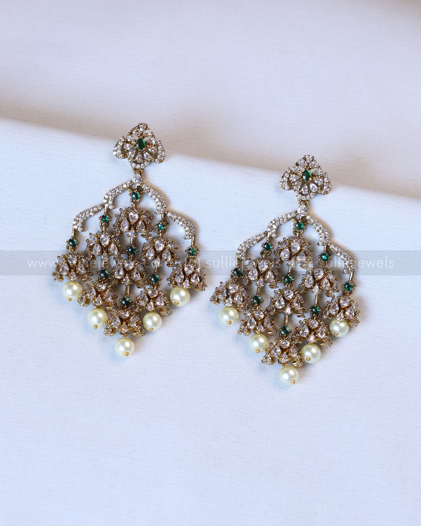 Designer AD & Green Stone Premium Earring