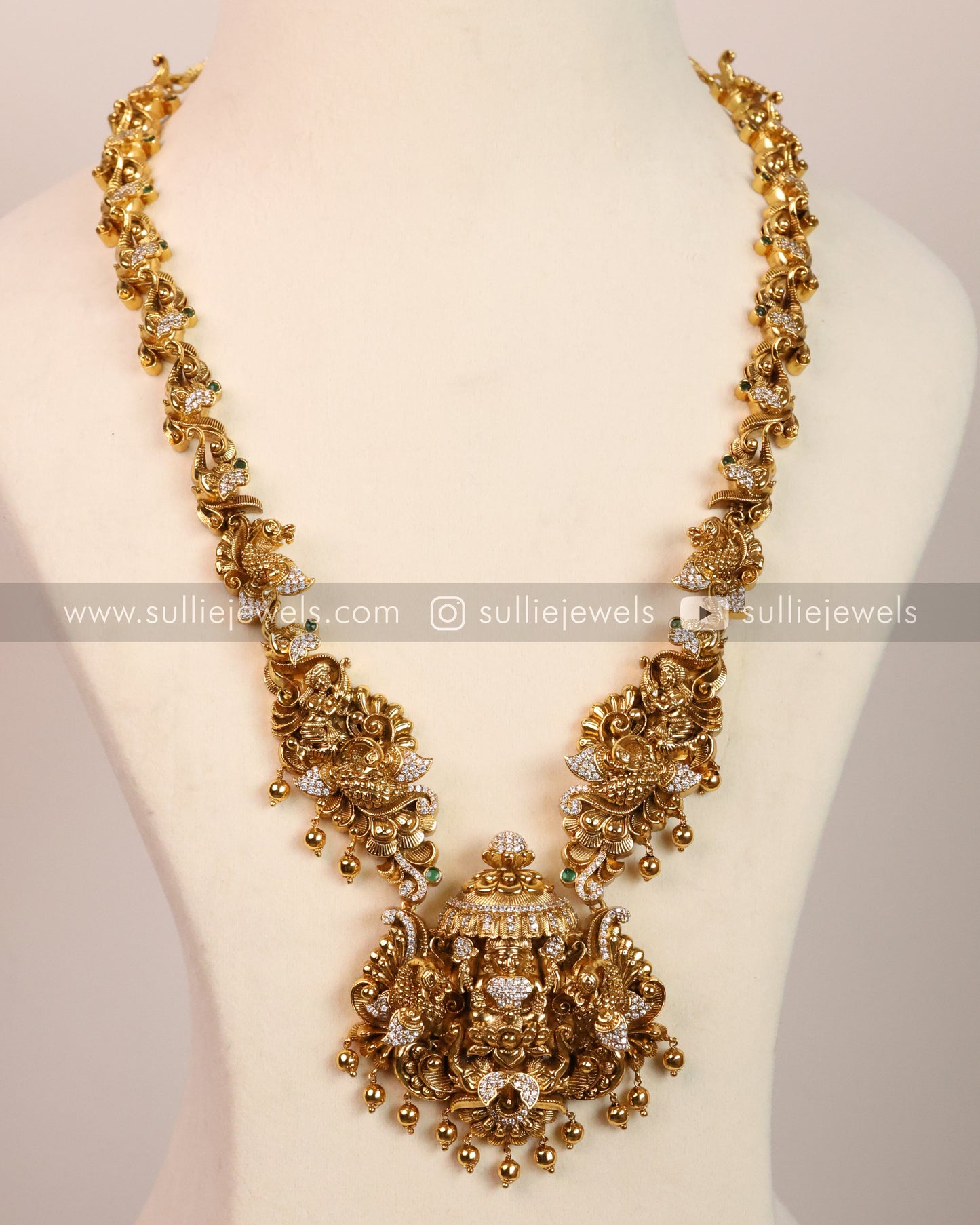 Premium Antique Goddess Nagas Haram with Stone details