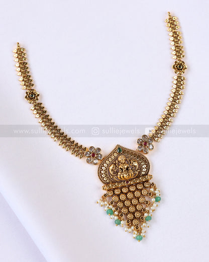 3906 - Traditional Lakshmi Attigai Necklace with Earring